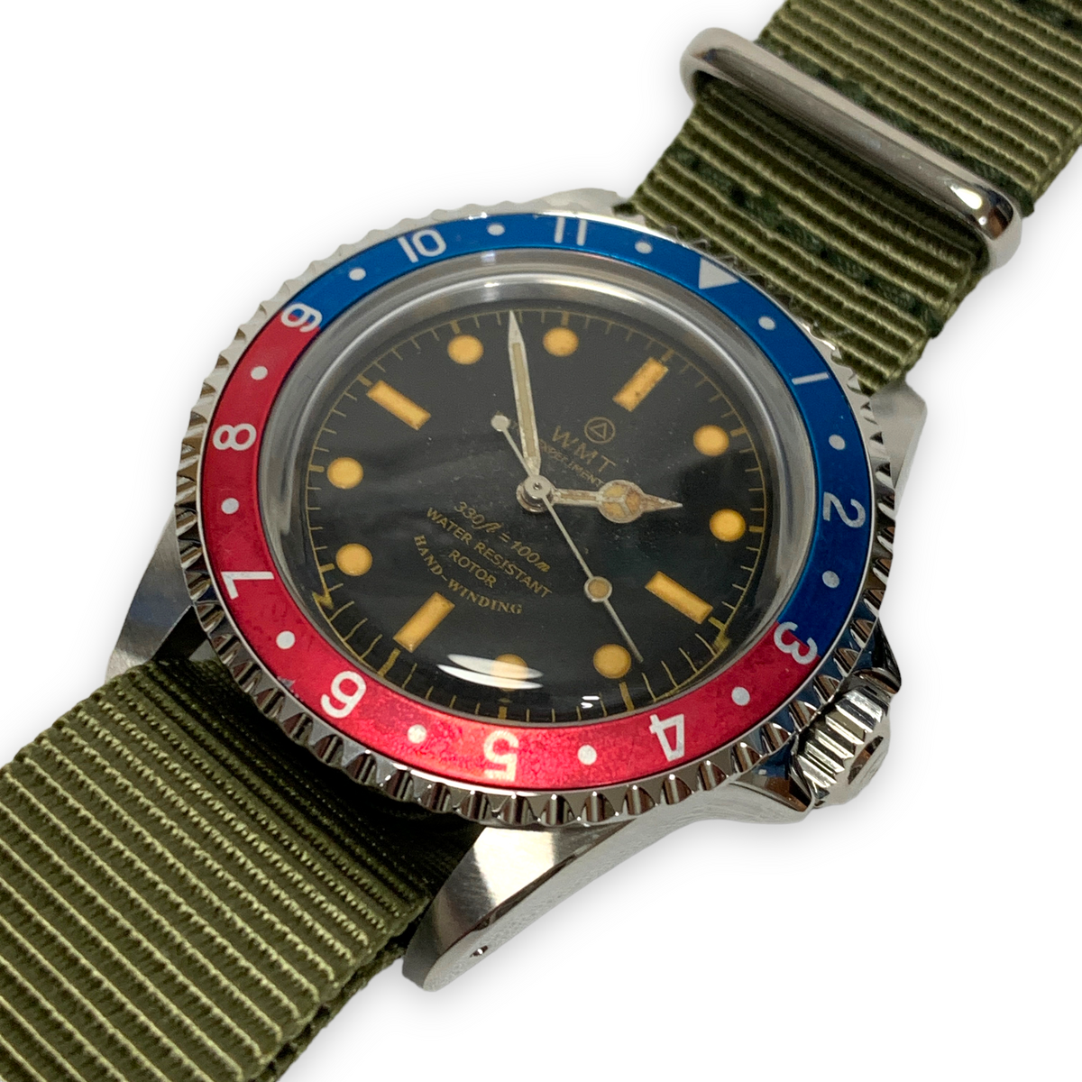 DS! WMT Royal Marine / Pepsi Pilot Bezel / Sea Diver Dial Watch (Aged)  218-09