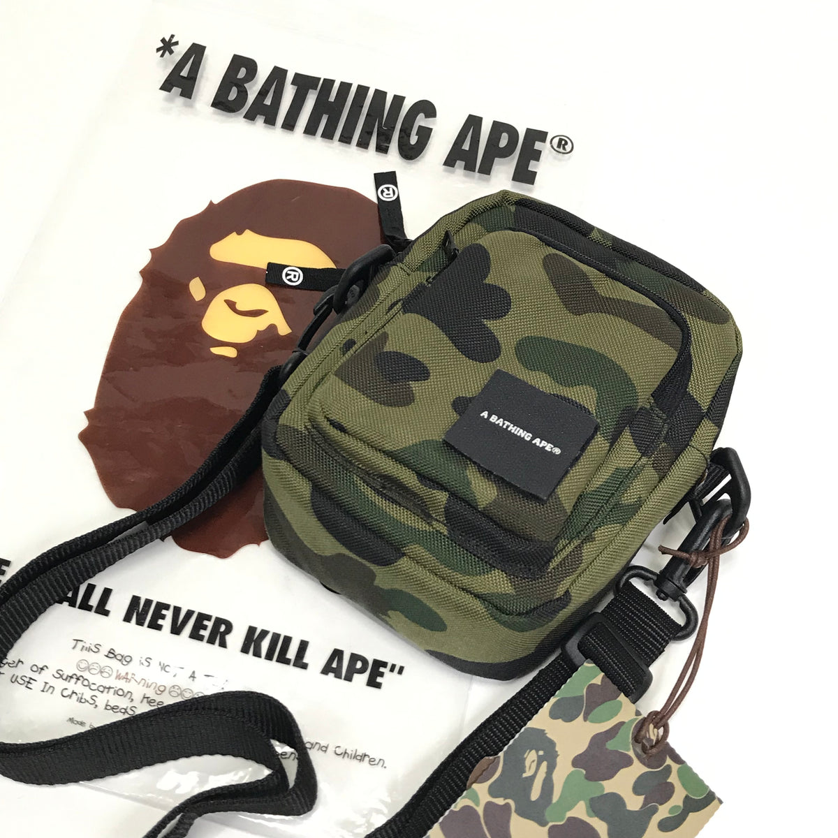 DS! A Bathing Ape Bape Color Camo NBA Shoulder / Waist Bag