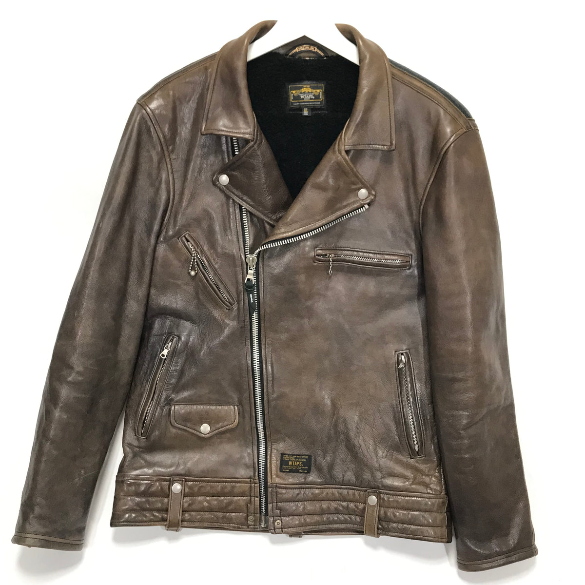 [XL] WTaps 11AW Riders Leather / Sheepskin Jacket Brown