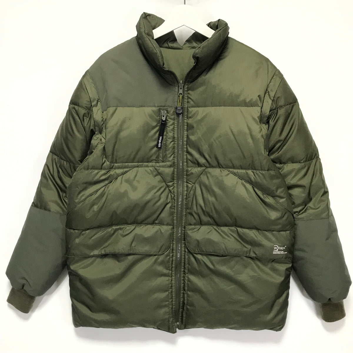 [L] WTaps 4-Way Ripstop Nylon Down Puffer Jacket / Vest Olive