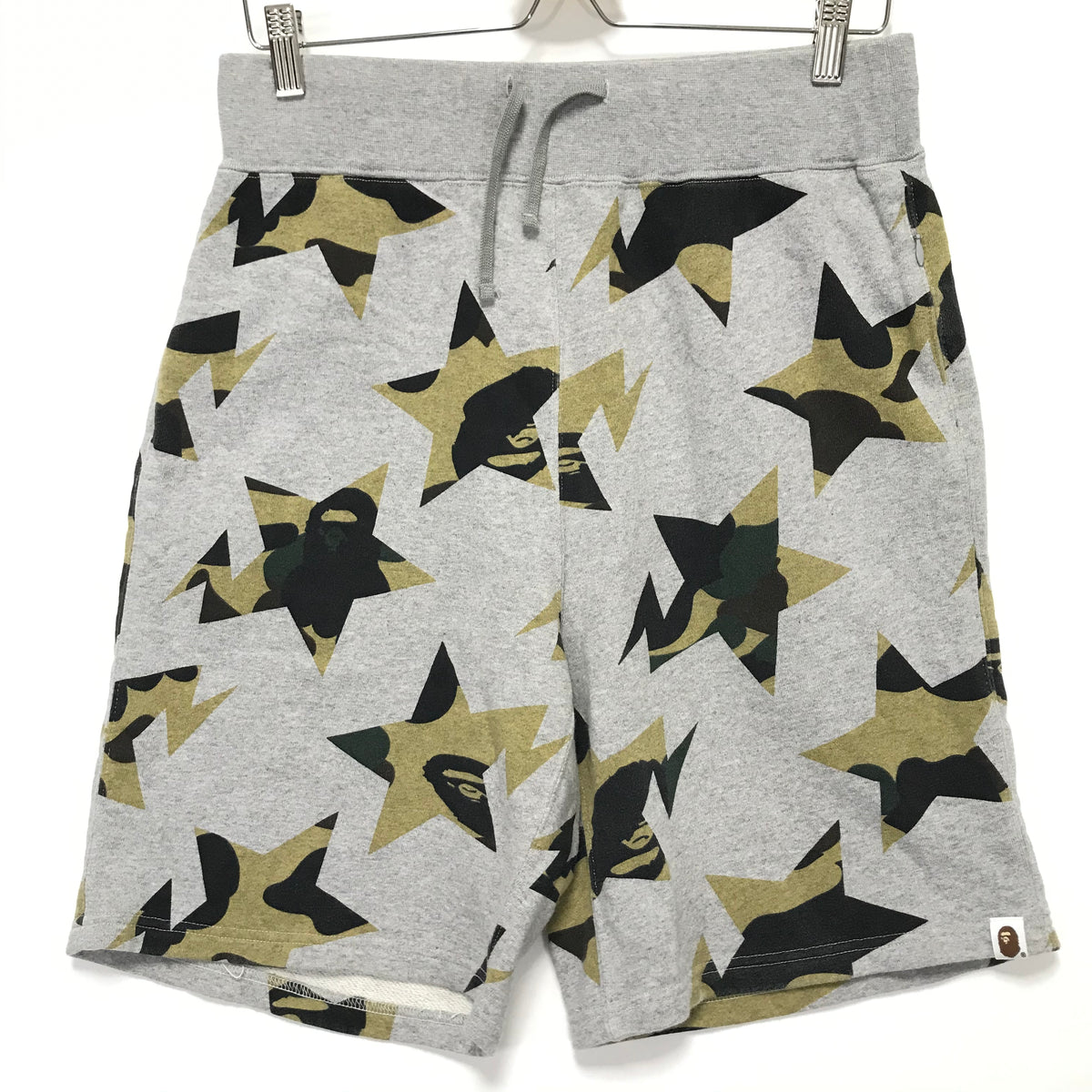 [L] A Bathing Ape Bape 1st Camo Sta Sweat Shorts Grey