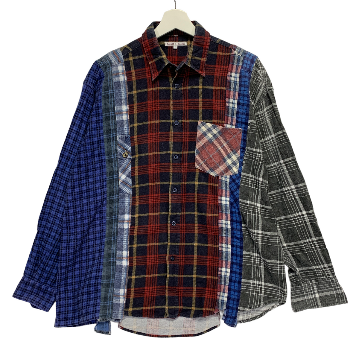 [L] Needles Rebuild 7 Cut Flannel Shirt Remake