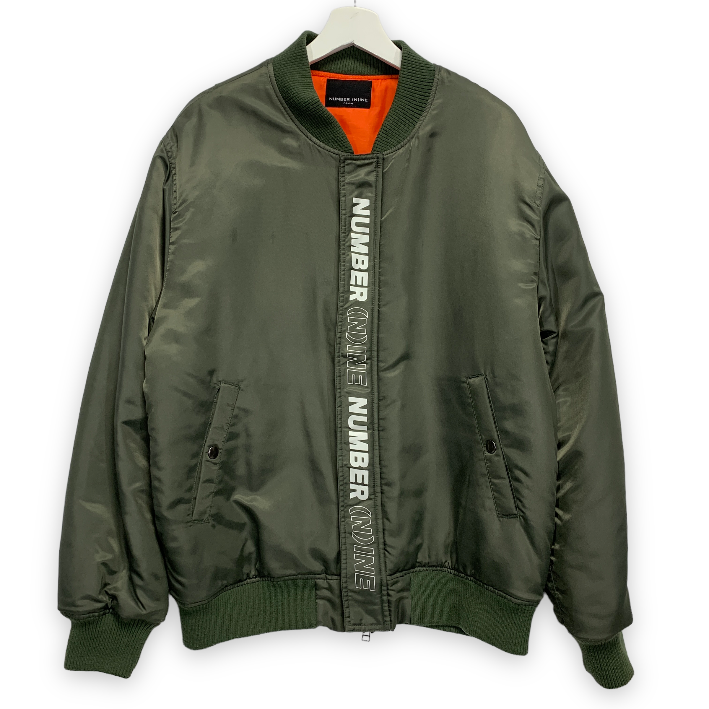 L] Number Nine Logo MA-1 Bomber Jacket Olive – StylisticsJapan.com