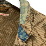 [L] Kapital Jacquard Woven Palm Tree Boro Patchwork Collar Blazer Jacket Coat