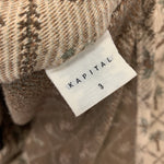 [L] Kapital Jacquard Woven Palm Tree Boro Patchwork Collar Blazer Jacket Coat