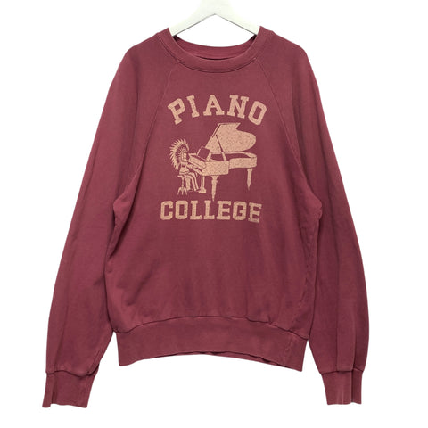 [XL] Kapital Piano College Chieftain Crewneck Sweatshirt Burgundy