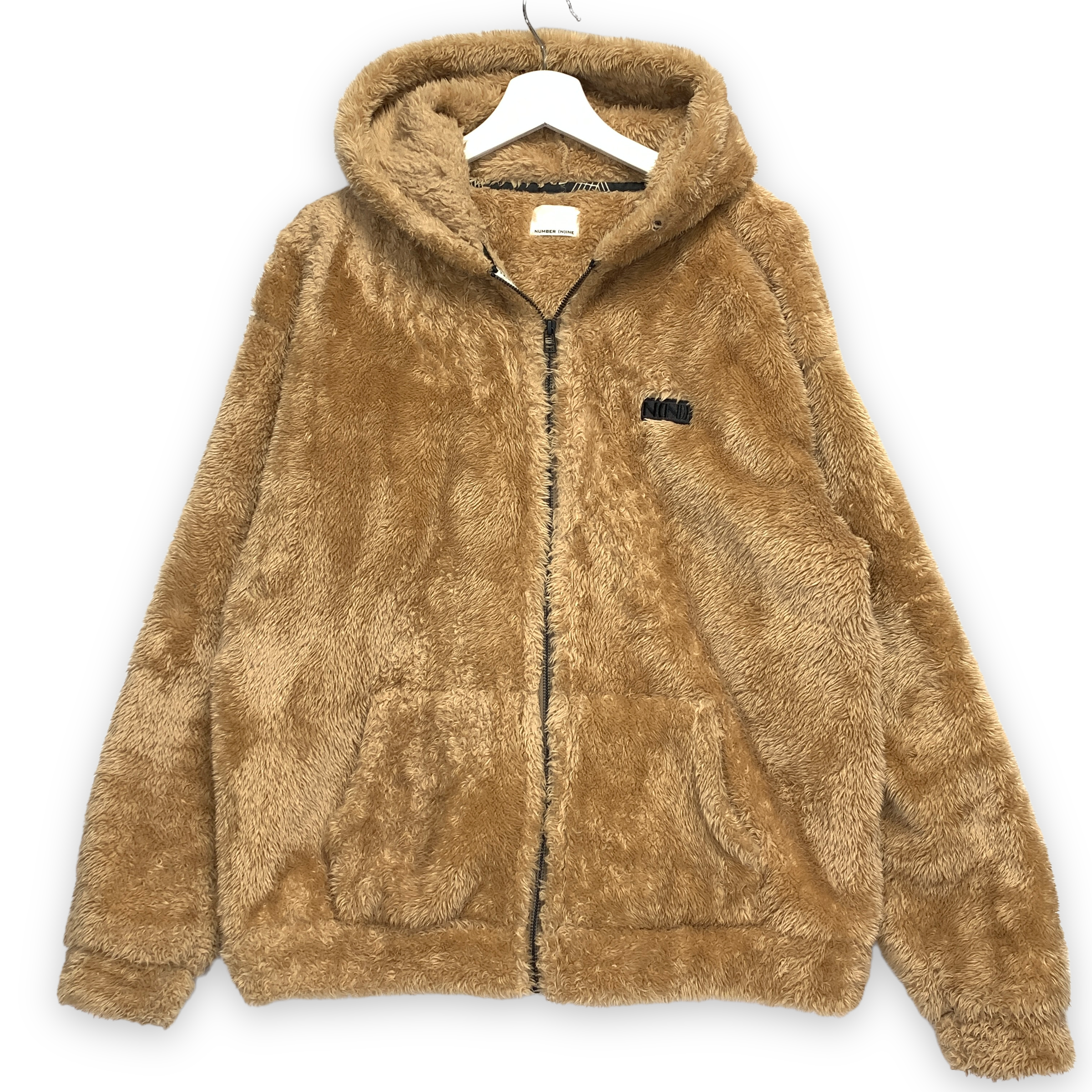 L] Number Nine Faux For Fleece Zip Up Hoodie Hooded Jacket