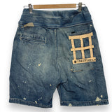 [L] Kapital Indigo Denim Distressed Boro Shorts