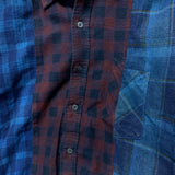 [S] Needles Rebuild 7 Cut Indigo Overdye Flannel Shirt