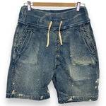 [L] Kapital Indigo Denim Distressed Boro Shorts