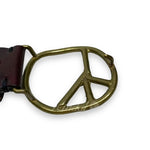 [34] Needles Peace Buckle Embossed Leather Belt