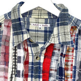 [M] Needles Rebuild Ribbon Cut Oversized Flannel Shirt