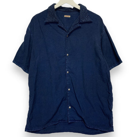 [XL] Kapital Indigo Dye Sashiko Collar Rayon S/S Shirt