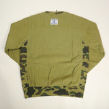 [M] DS! A Bathing Ape Bape 1st Camo Rib Stonewash Crewneck Sweatshirt Olive