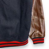 [L] Supreme 2012AW Arch Logo Hooded Wool Leather Varsity Jacket