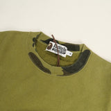 [M] DS! A Bathing Ape Bape 1st Camo Rib Stonewash Crewneck Sweatshirt Olive