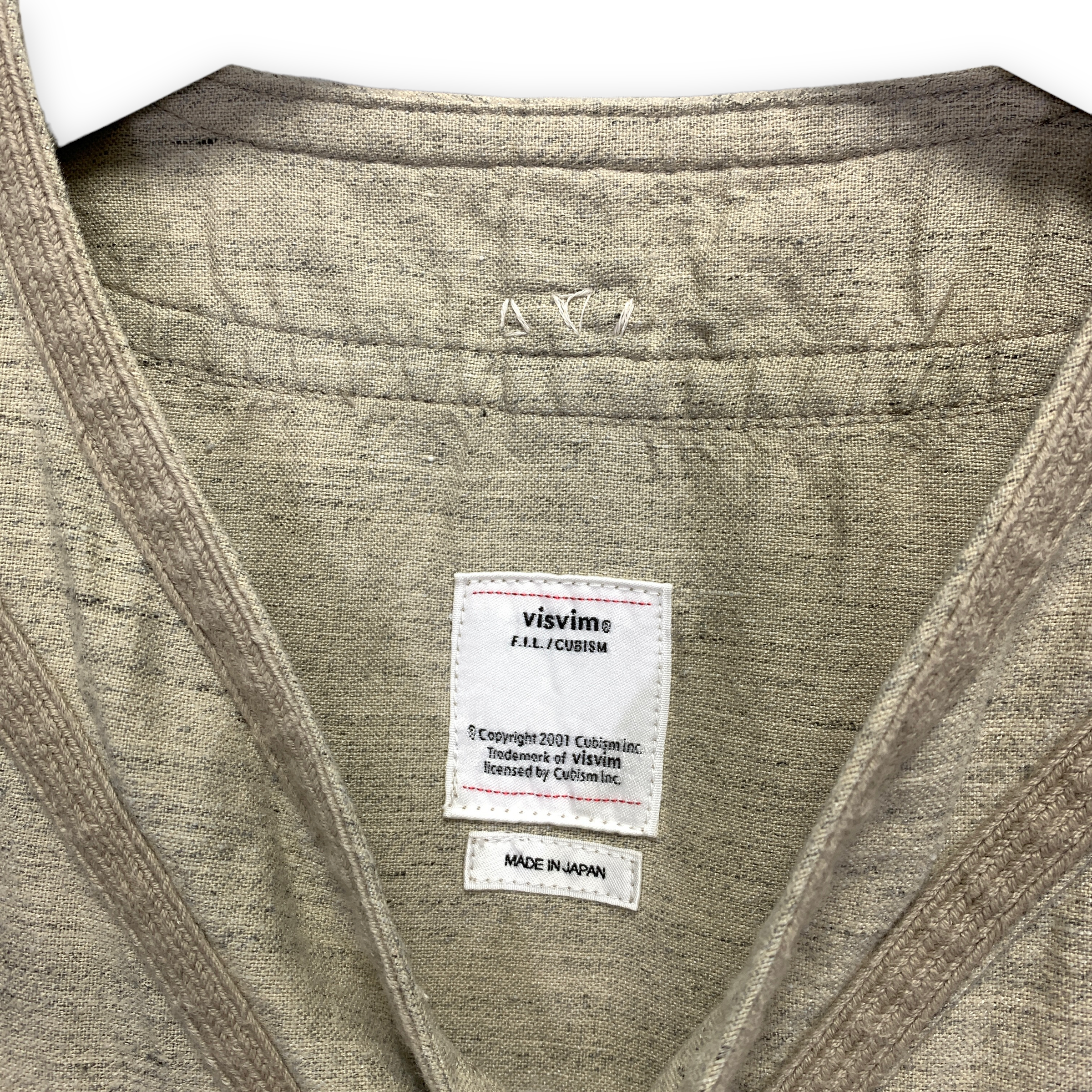 L] Visvim 18SS Dugout Shirt S/S Cotton Linen Flannel Stencil