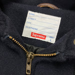 [L] Supreme 2012AW Arch Logo Hooded Wool Leather Varsity Jacket