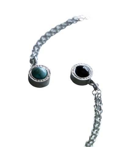 NEW! Number Nine Round Logo Stone Charm Necklace