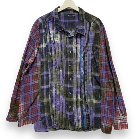 [OS] Needles Rebuild 7 Cut Tie Dye Flannel Shirt Remake