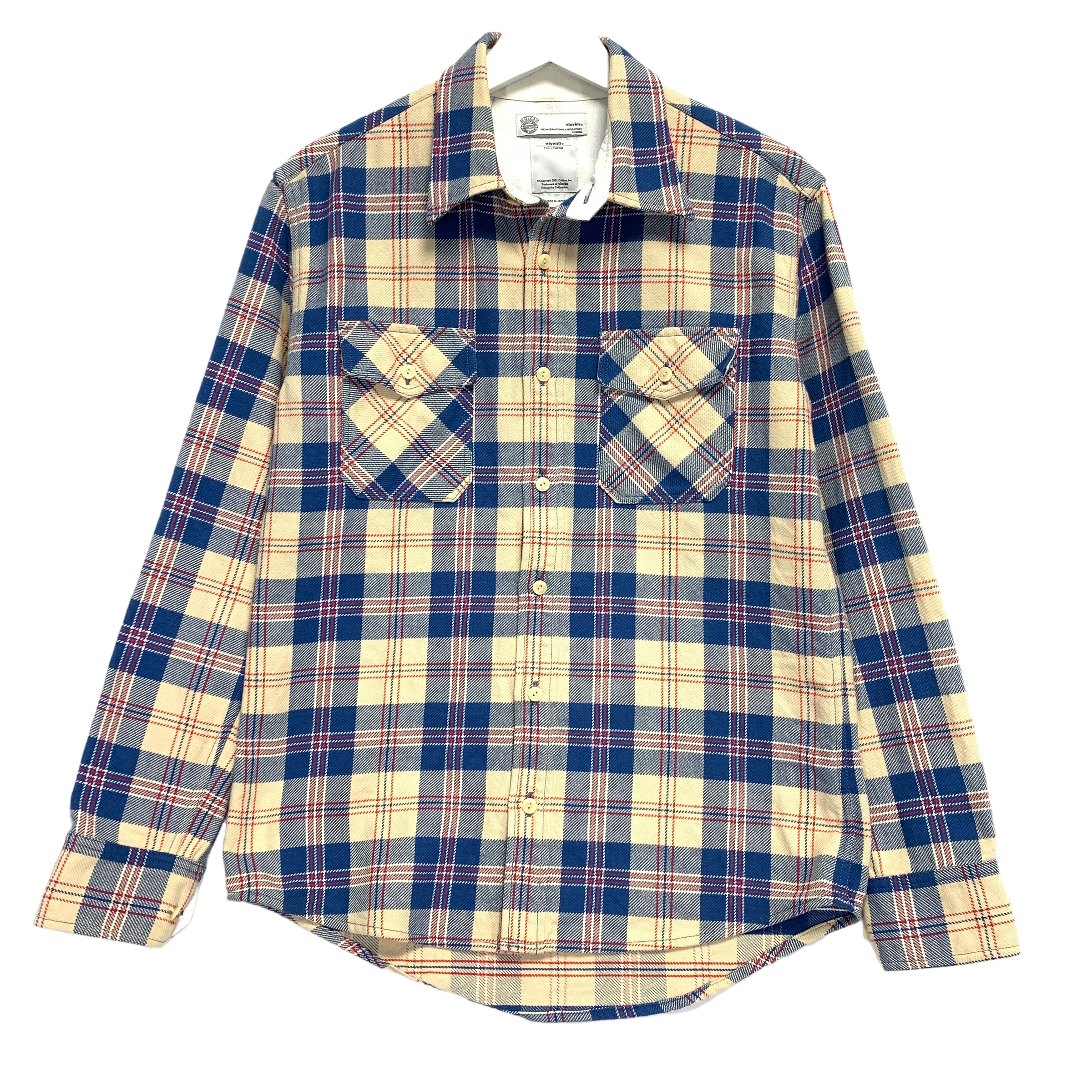 VISVIM BLACK ELK FLANNEL INDIGO CHECK-