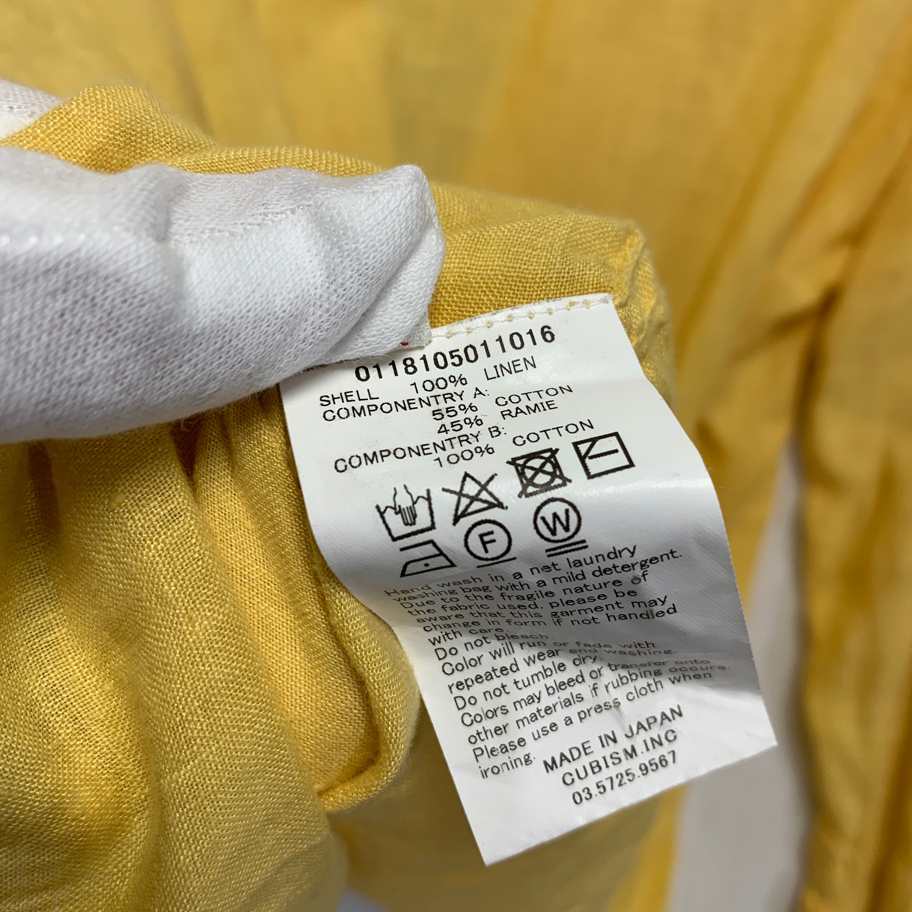 M] VISVIM 18SS Lhamo Shirt Linen Yellow – StylisticsJapan.com