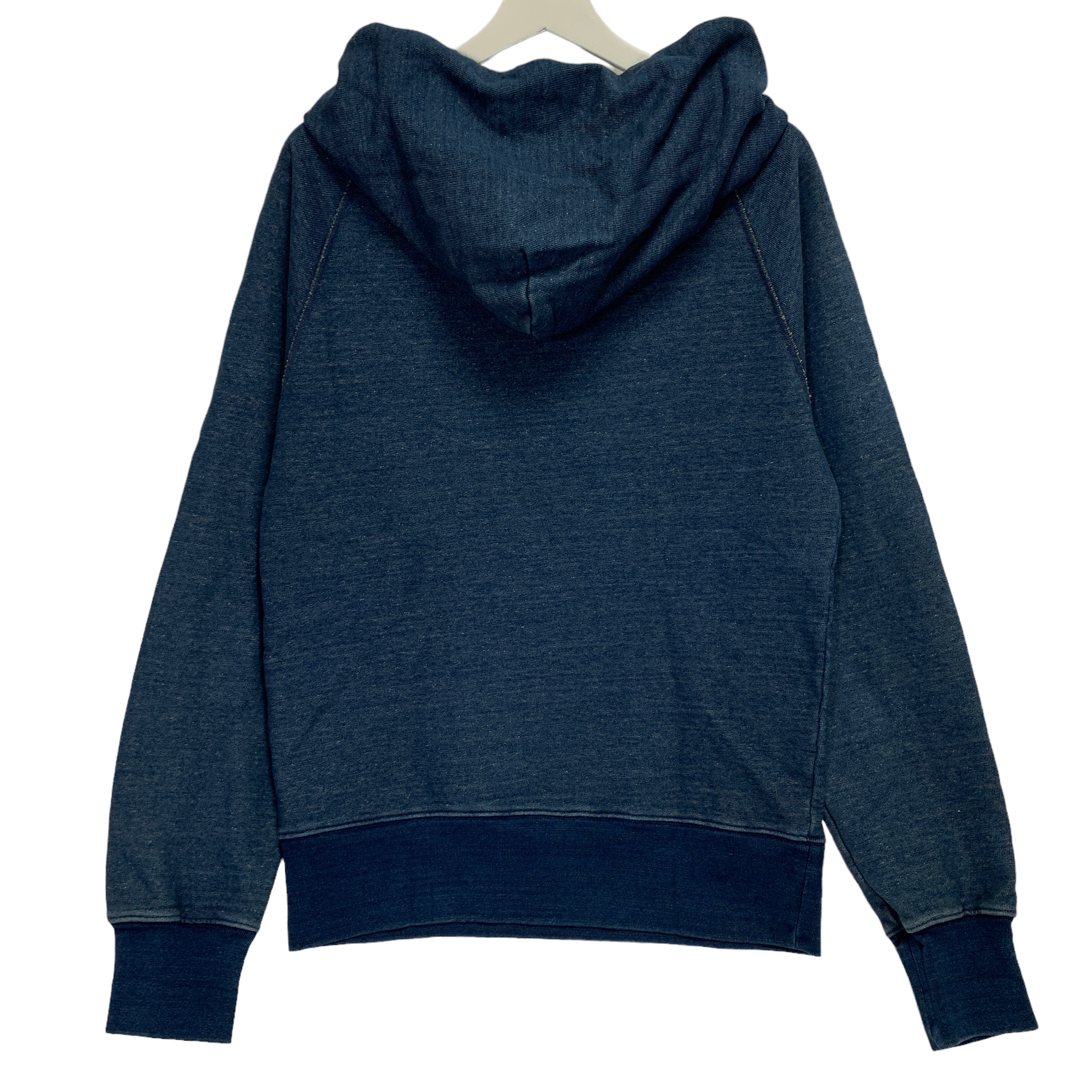 Denime Four Needle Raglan Hoodie Blue - Made in Japan