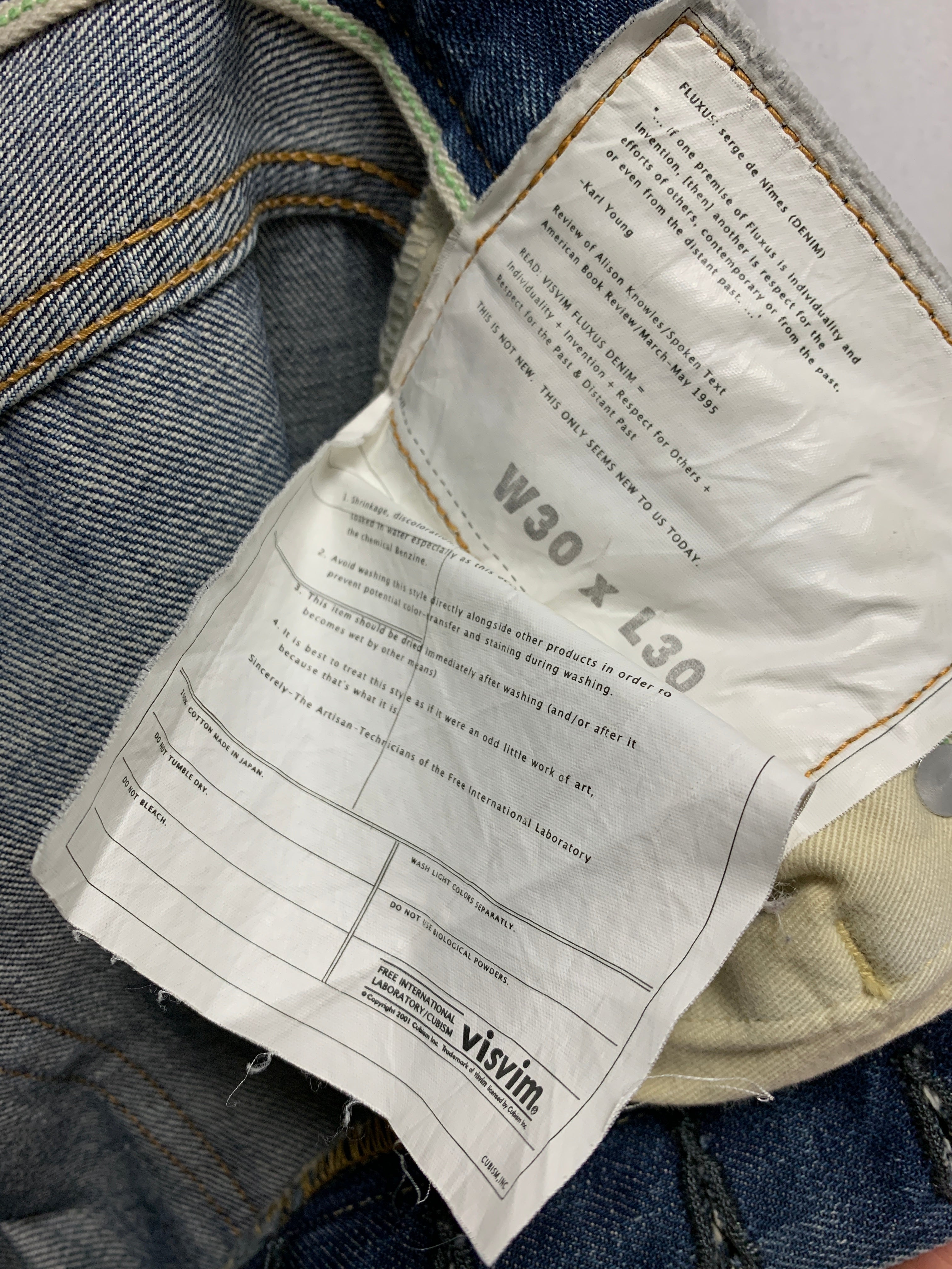 30W 30L] Visvim Fluxus 01 D2 Selvedge Distressed Denim Jeans