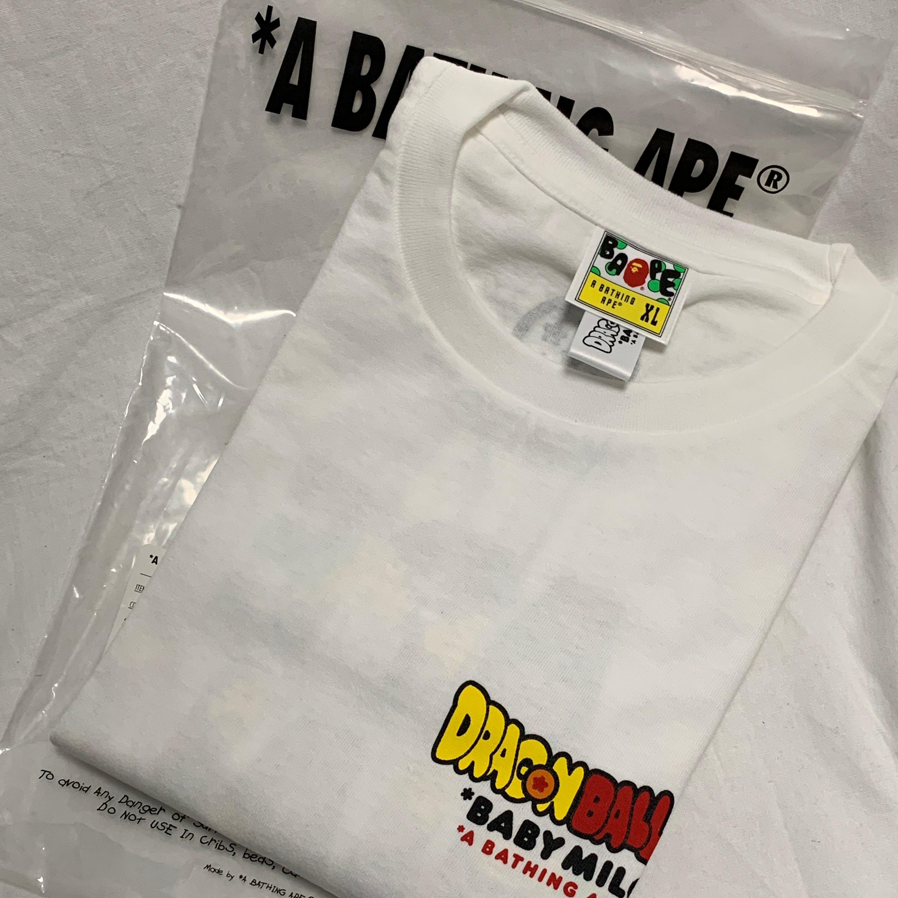 XL] DS! Bape Dragon Ball Z Baby Milo ASNKA Tee White