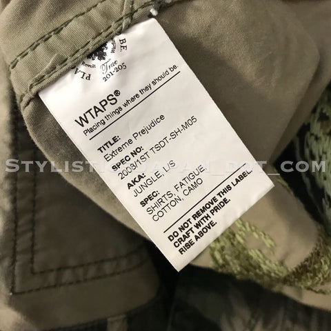 WTaps Extreme Prejudice Tiger Camo Jungle L/S Shirt L ...