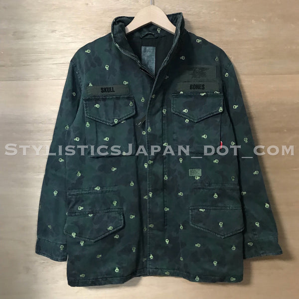 [S] WTaps x Stussy Skull and Bones Camo M-65 Jacket