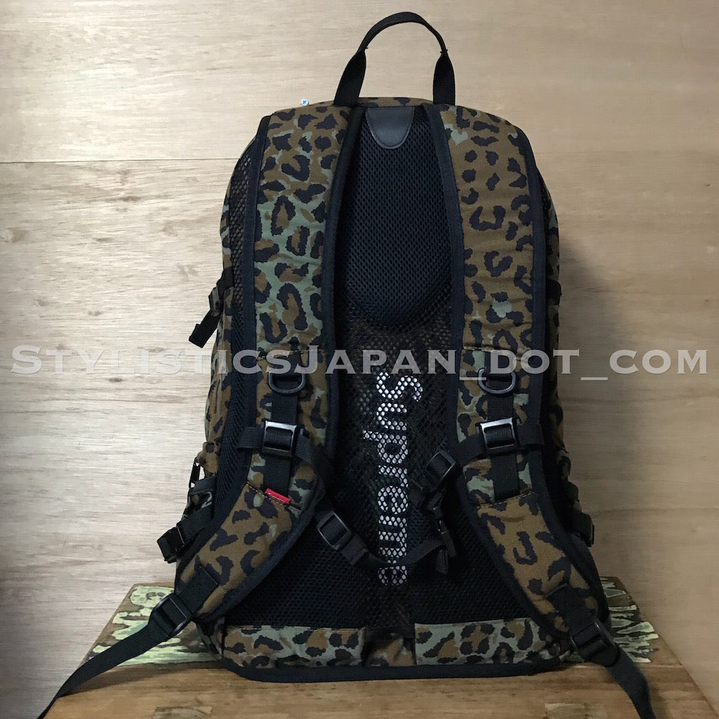 Supreme Leopard Print Backpack - Brown