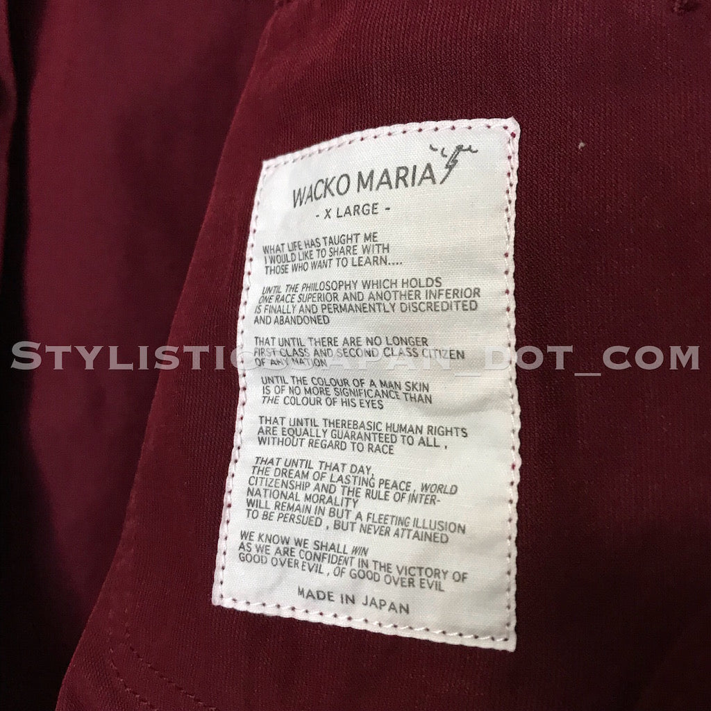 M] Wacko Maria Guilty Parties Riders Jacket Burgundy