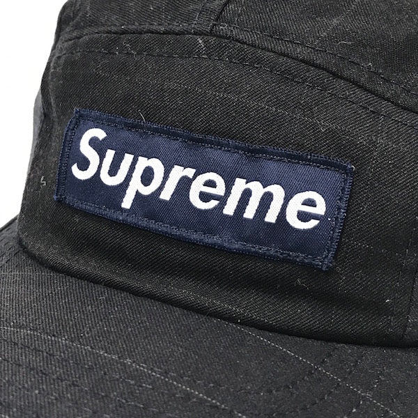 Supreme Vintage Ripstop 6 Panel Box Logo Camp Cap Navy