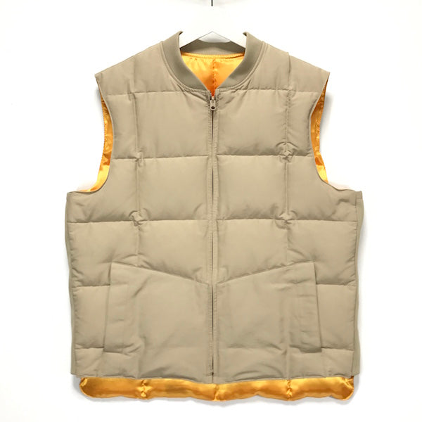 [XL] Human Made Cotton Satin Reversible Down Vest Beige