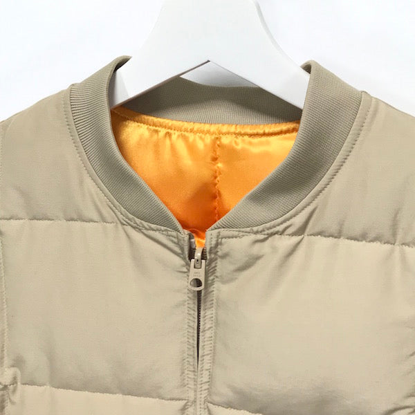 [XL] Human Made Cotton Satin Reversible Down Vest Beige