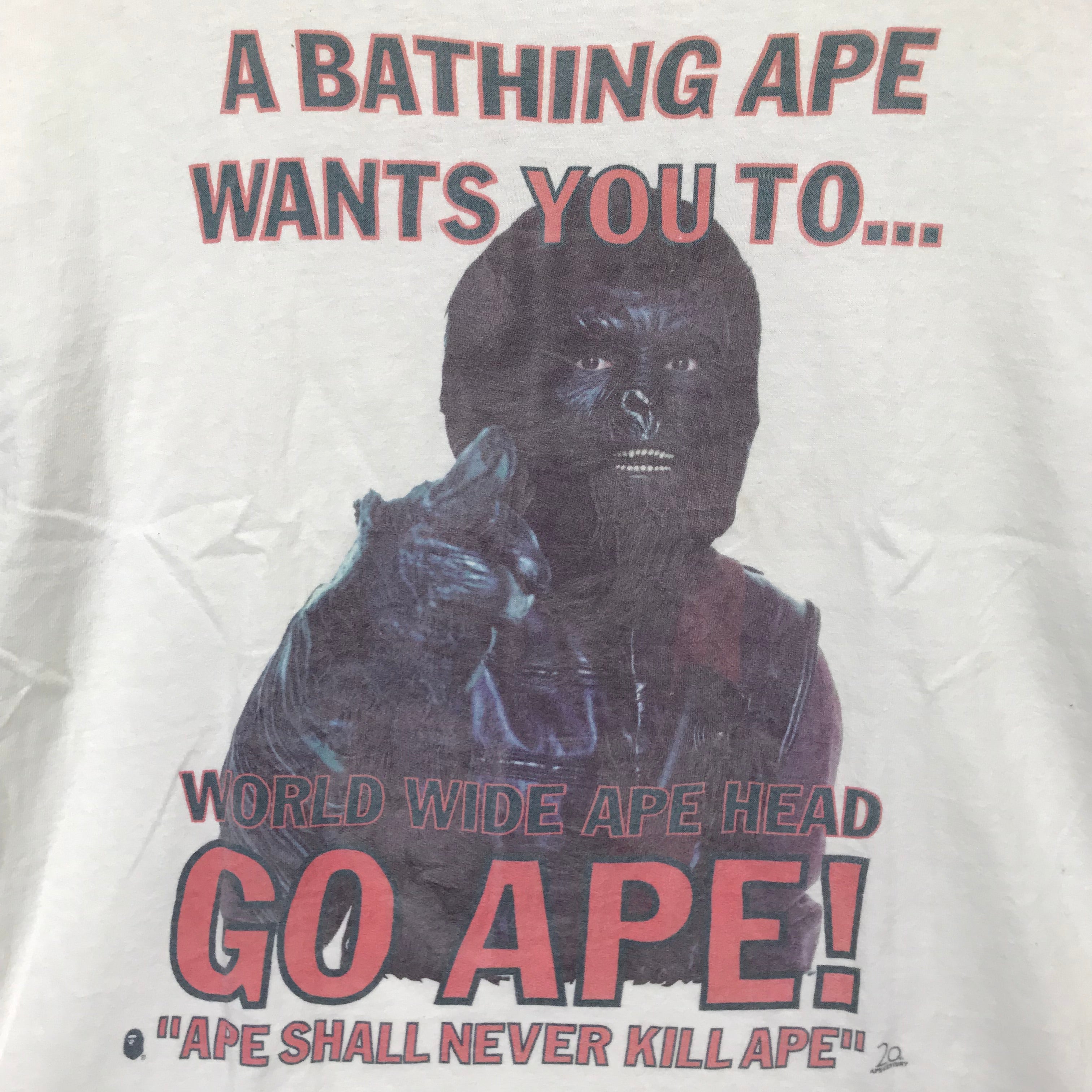 [L] A Bathing Ape Bape Vintage '90s Go Ape Tee (Oneita