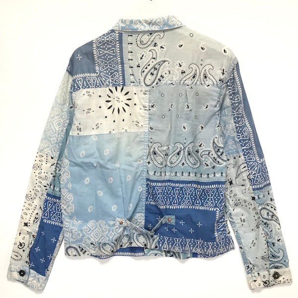 Square Patchwork Long Sleeve Bandana Shirt - Blue – November 19 Shop