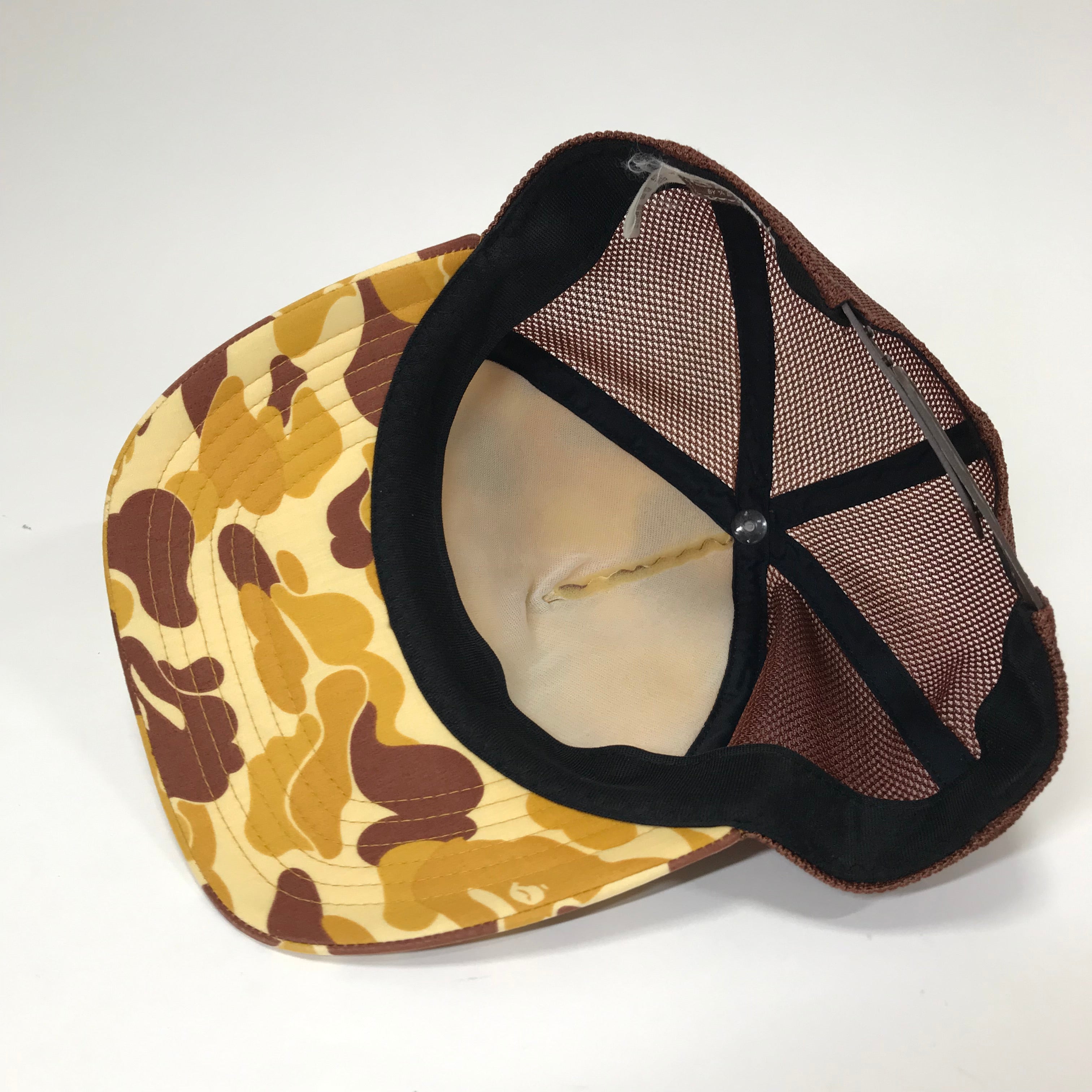 A Bathing Ape Bape Orange ABC Camo NYC Logo Mesh Trucker Cap StylisticsJapan