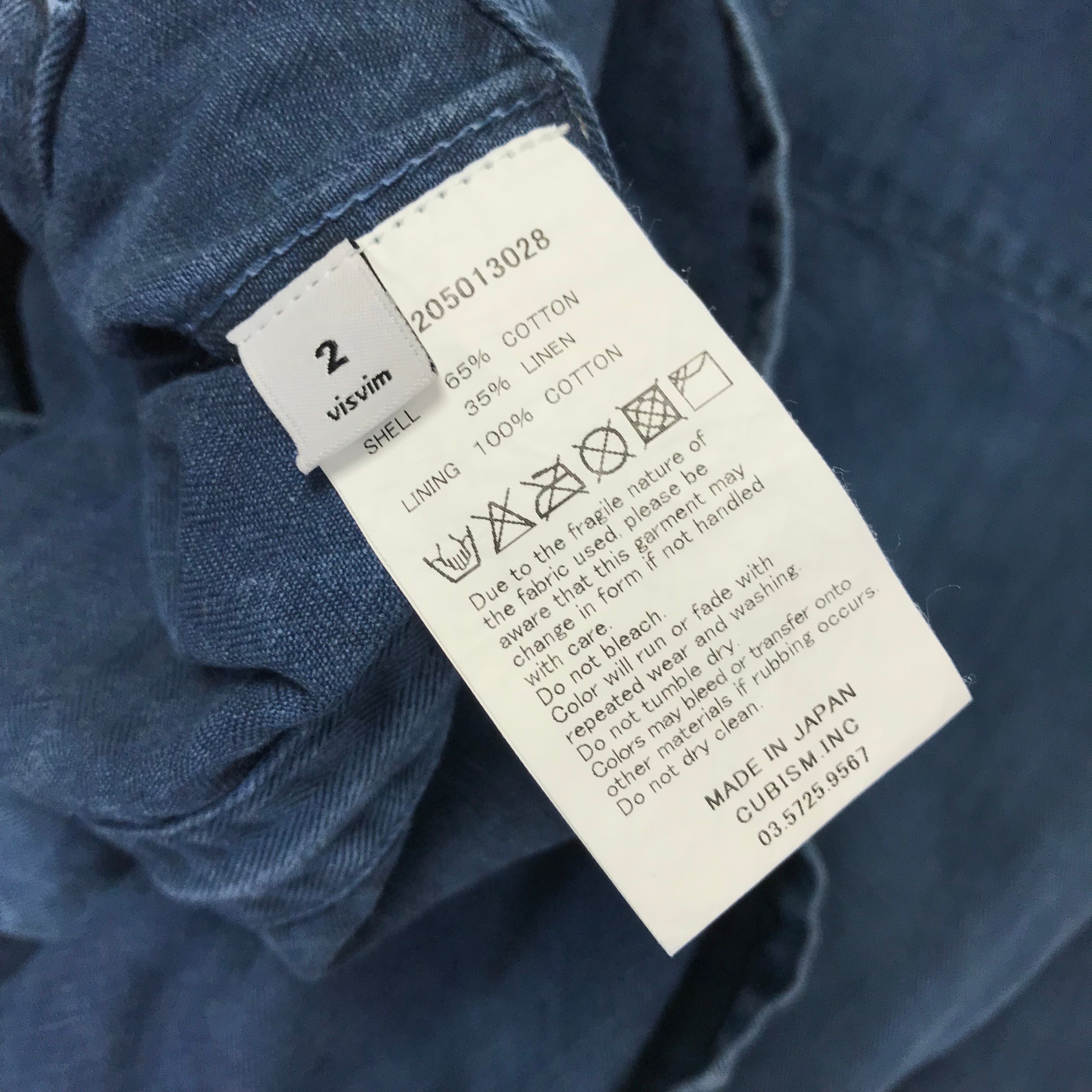 M] Visvim Caf Combat Jacket N.D. Herringbone Indigo