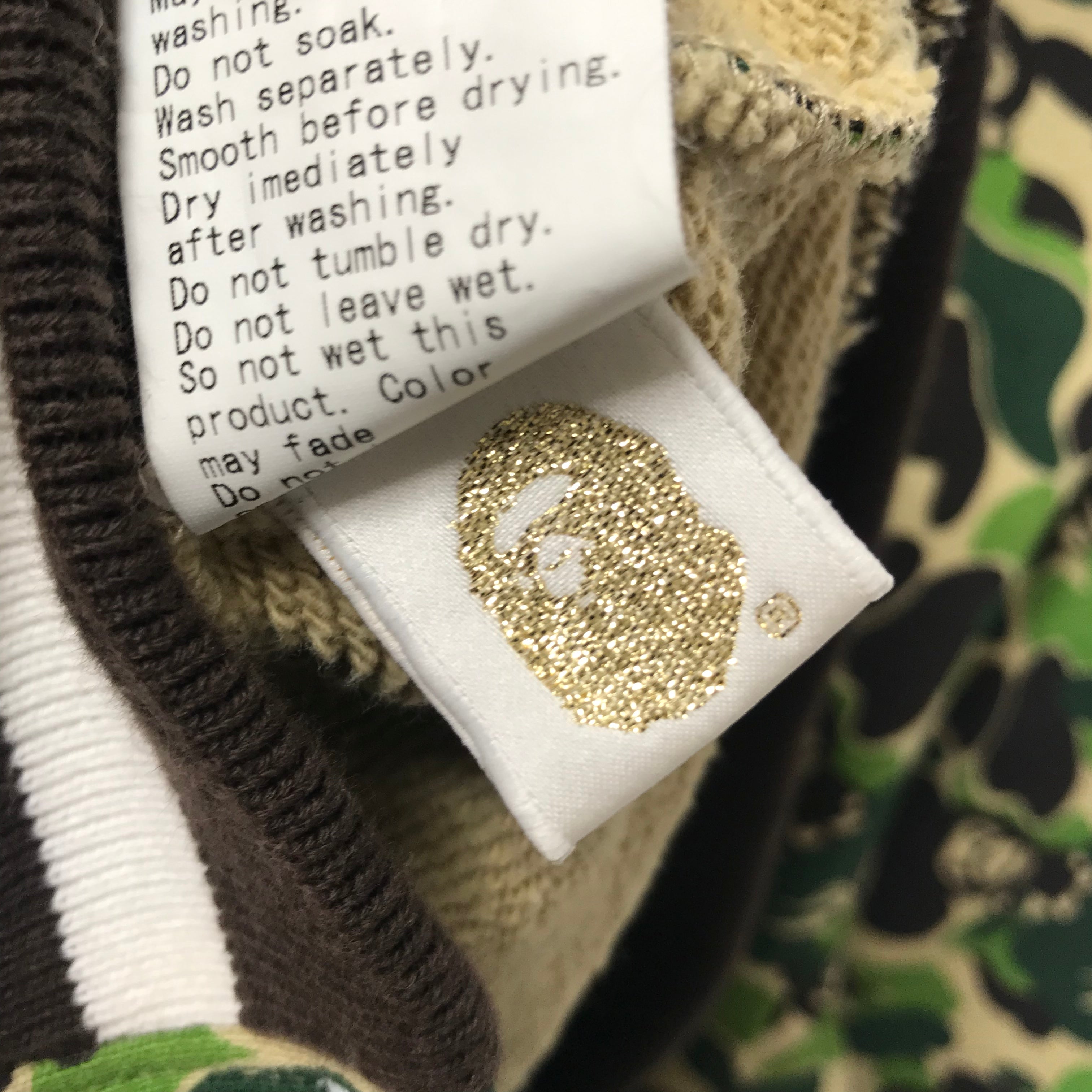 S] A Bathing Ape Bape Baby Milo Camo Sweat Varsity Stadium Jacket