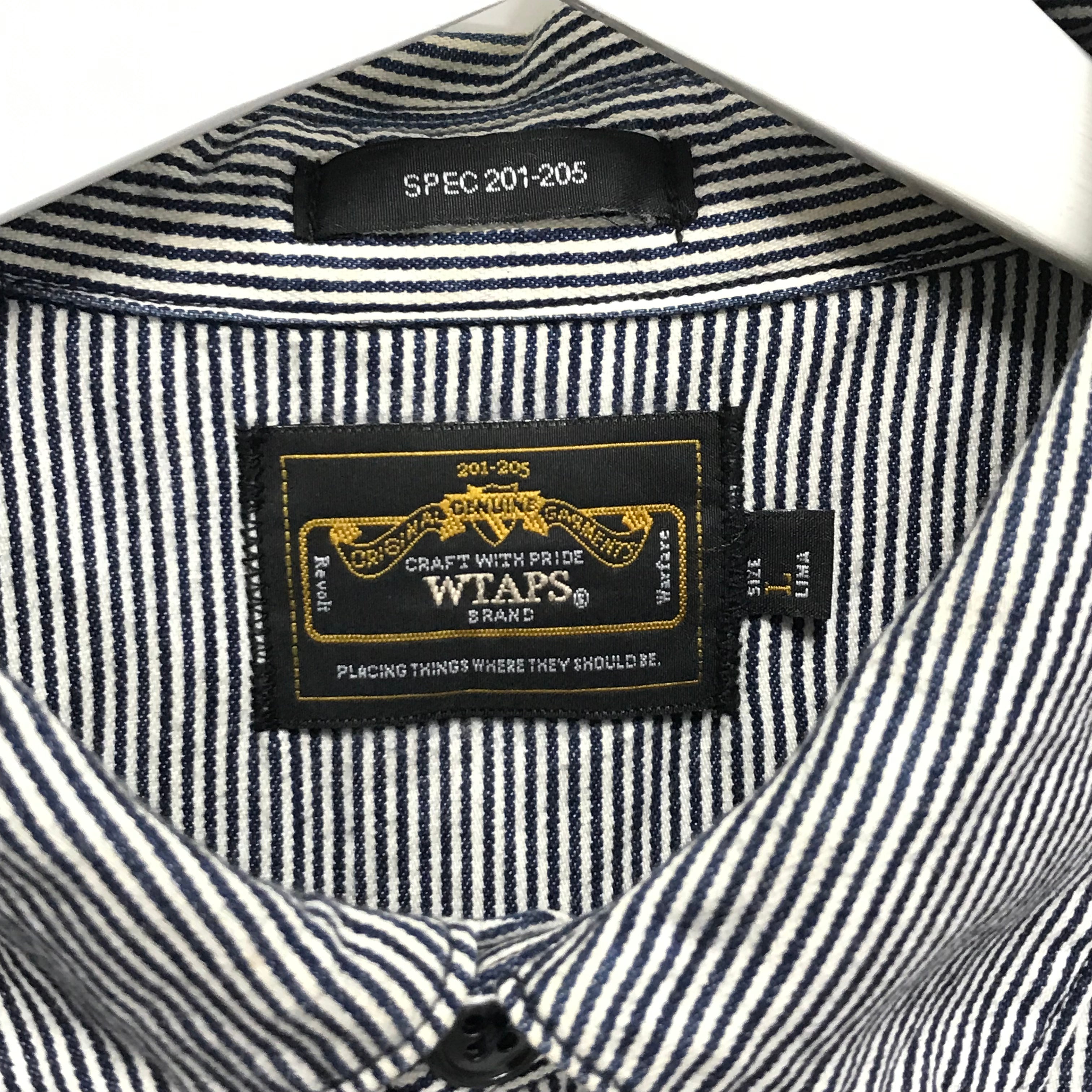 L] WTAPS Vatos 03 Hickory Stripe L/S Shirt – StylisticsJapan.com