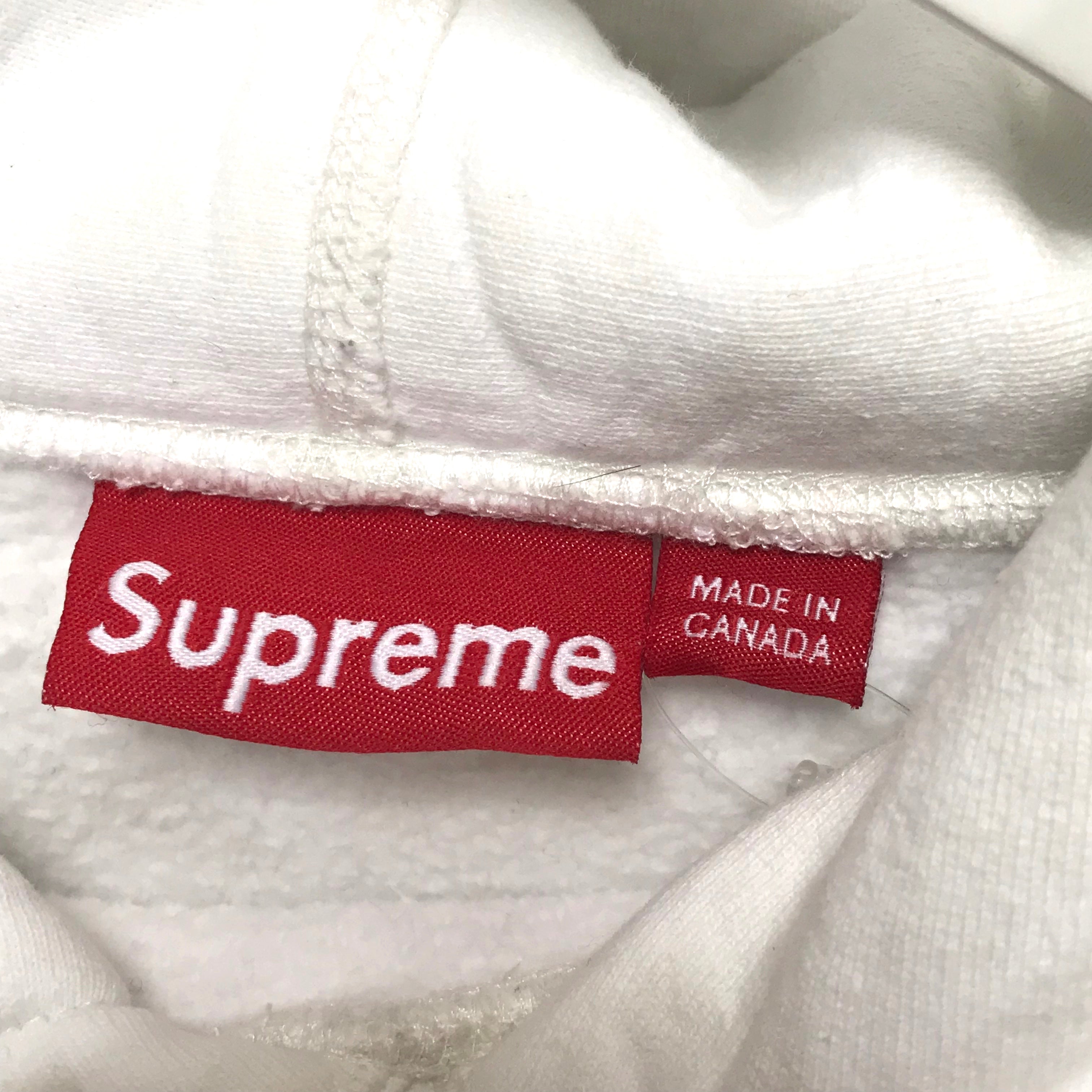 S] Supreme x Futura Fuck You Pay Me Script Logo Hoodie White