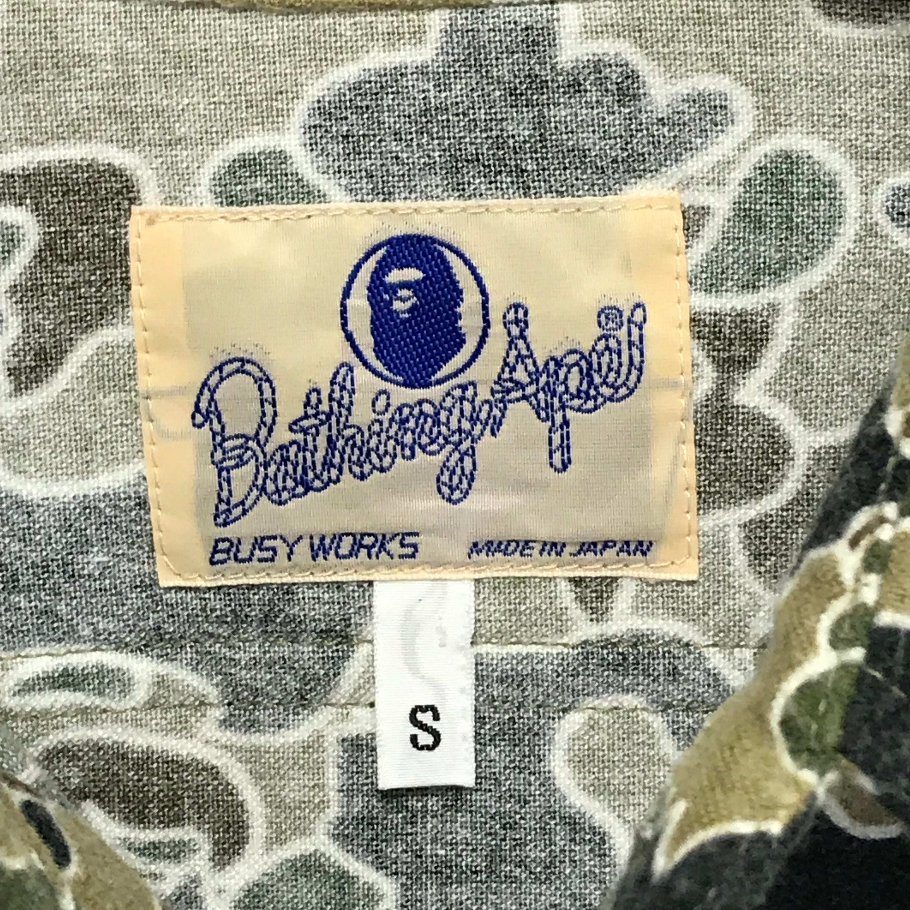 [S] A Bathing Ape Bape Vintage Sta Psyche Camo L/S Shirt Green