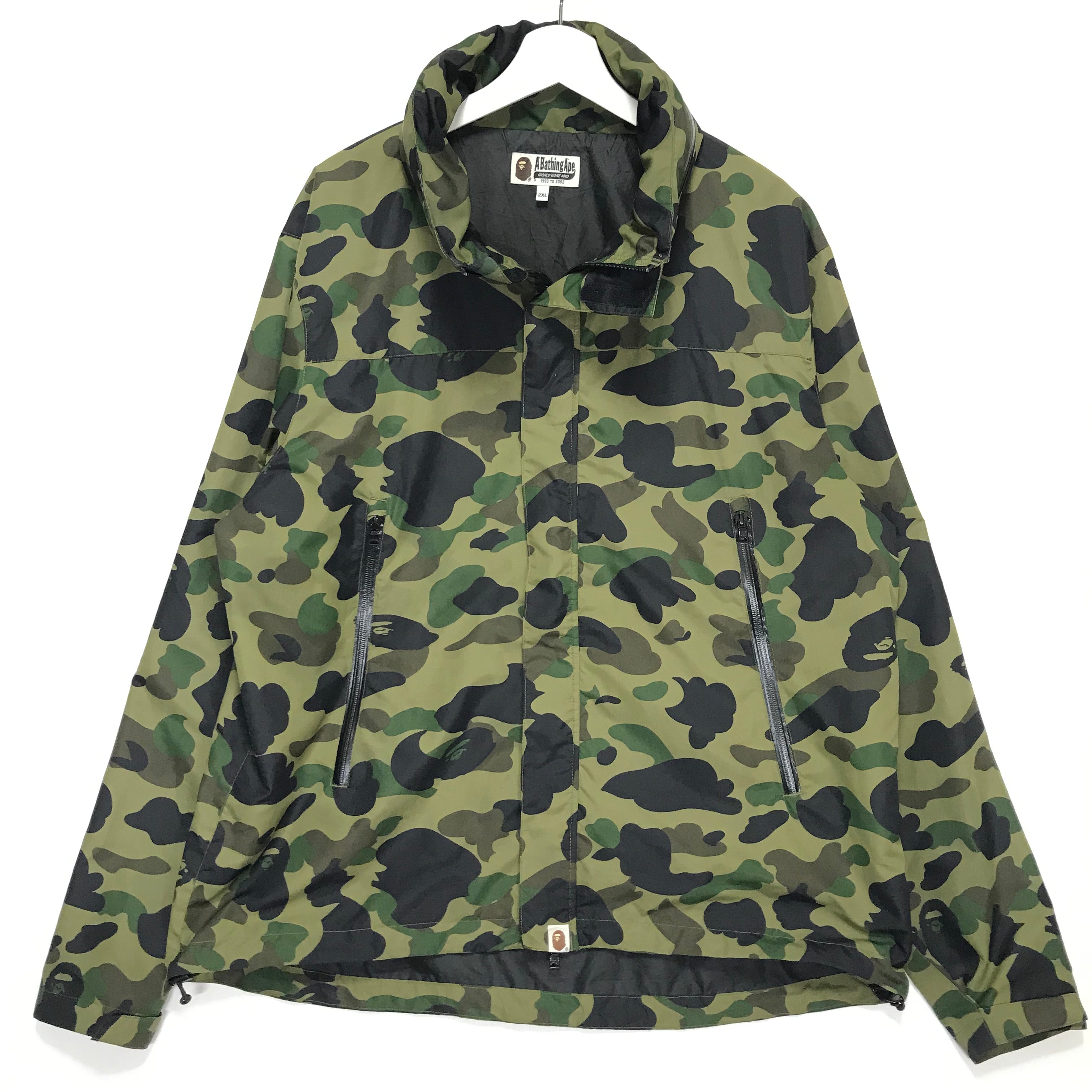 2XL] A Bathing Ape Bape 1st Camo Nylon Zip Up Jacket