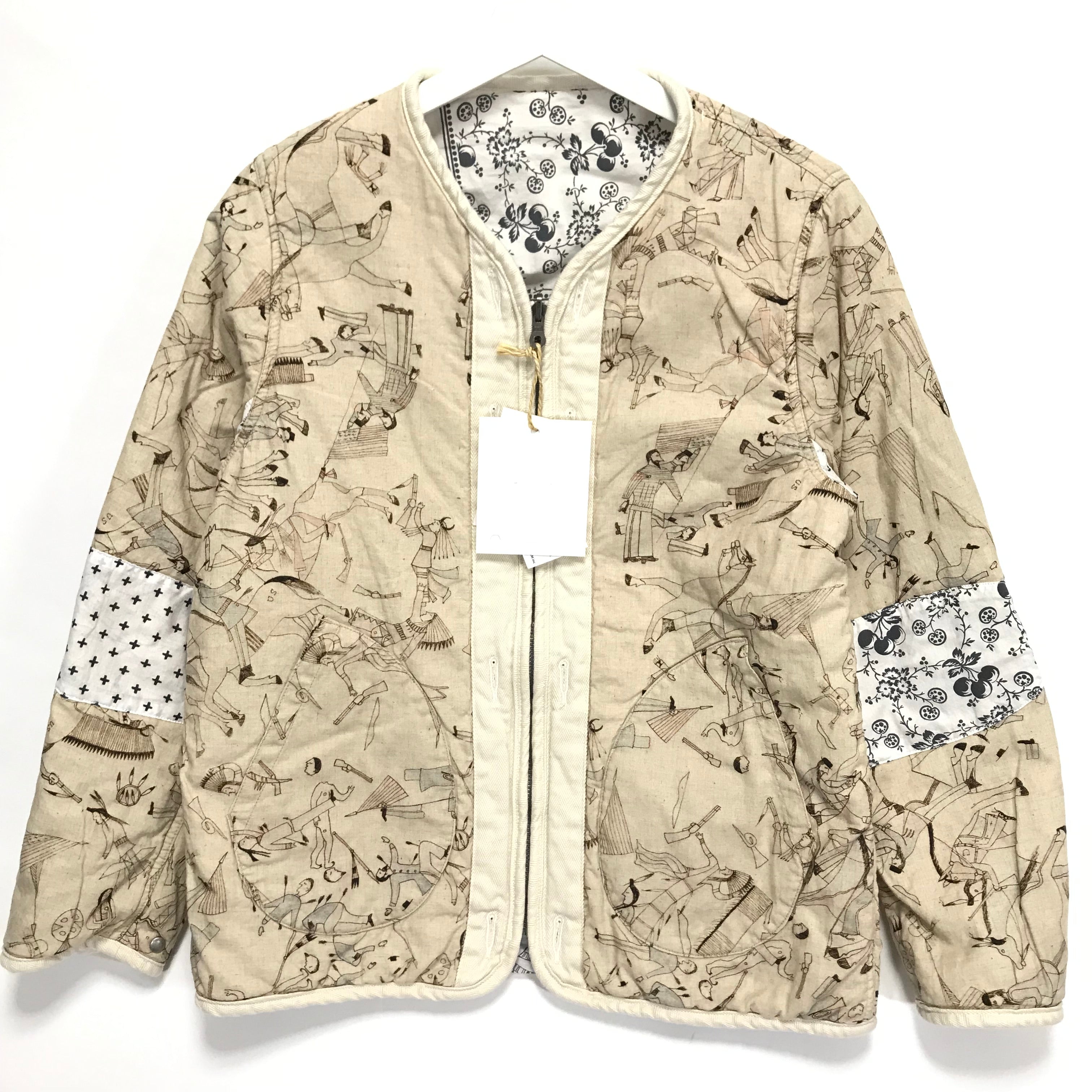 M] DS! Visvim ICT 19AW Bandana Iris Reversible Liner Jacket White