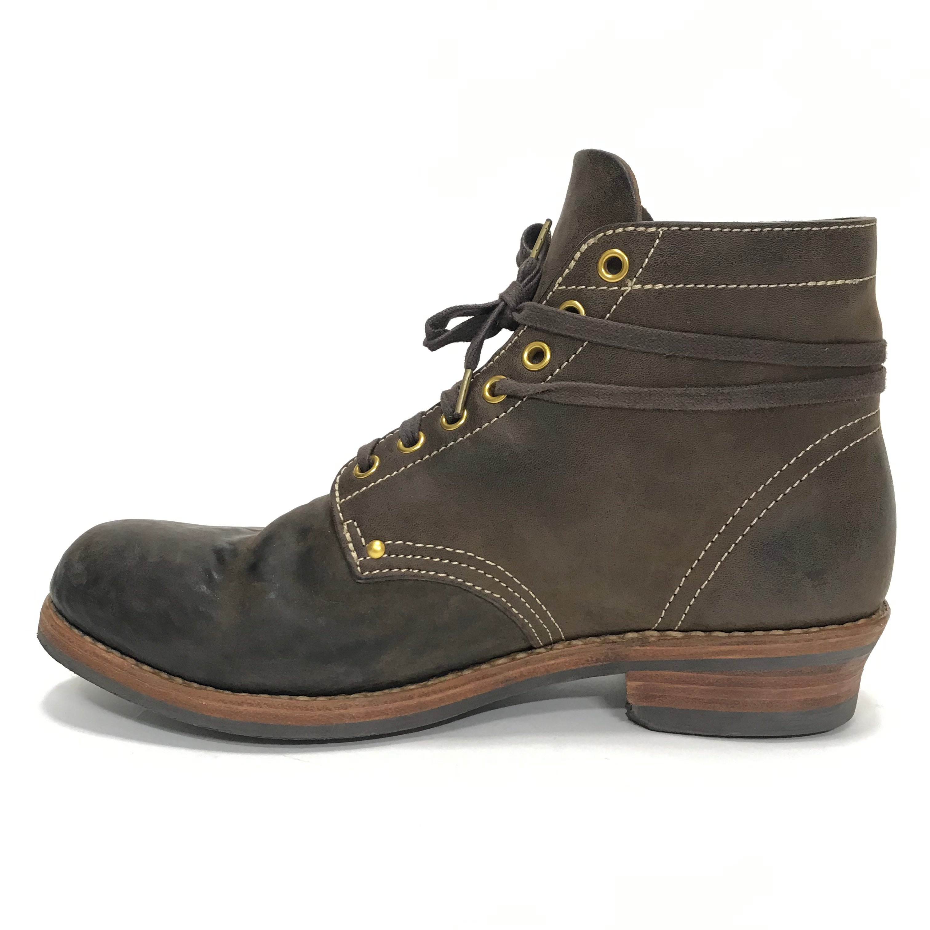 10] Visvim 18AW Brigadier Boots Mid Folk Leather Dk Brown