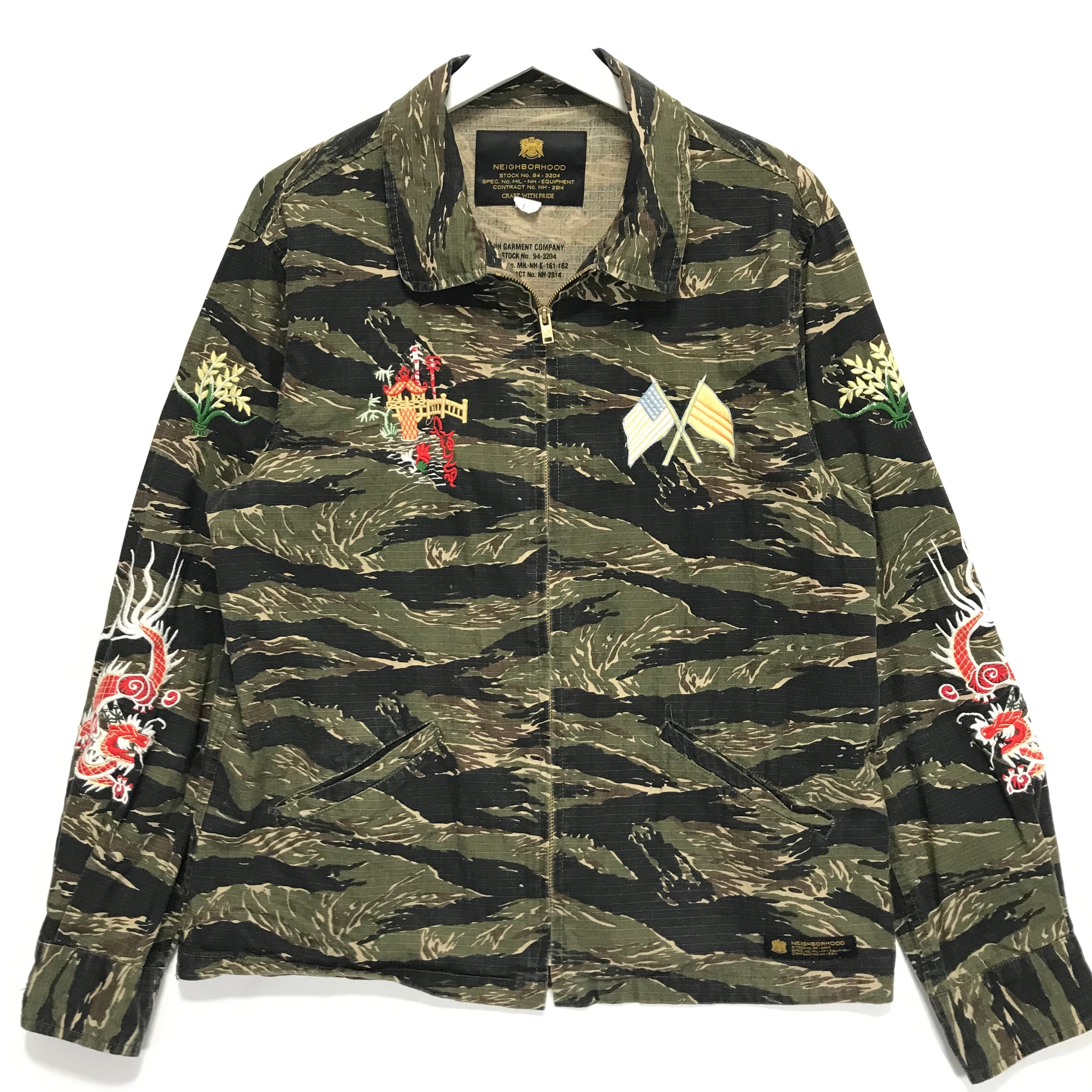 L] Neighborhood 16SS Souvenir Tiger Camo Ripstop Cotton Jacket