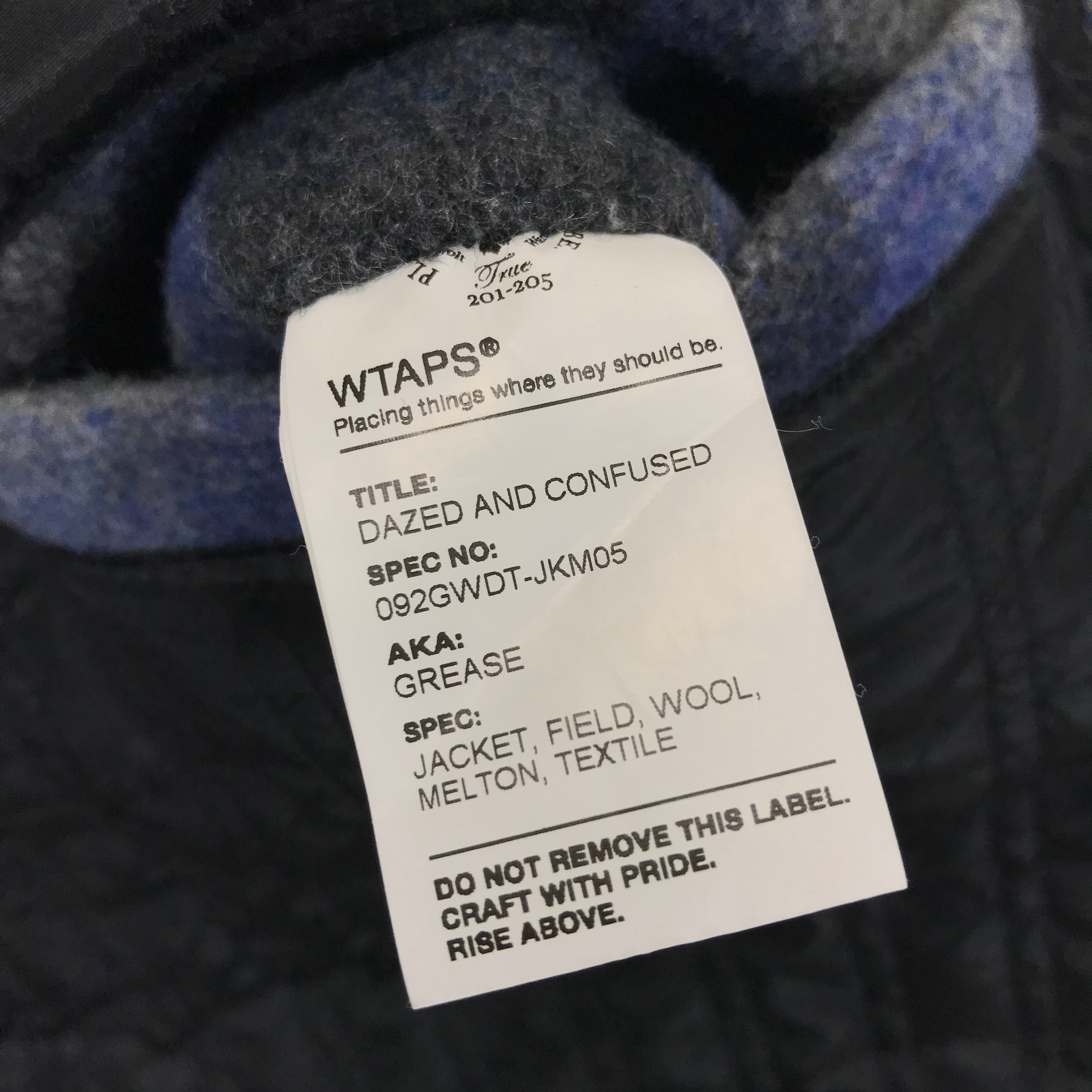 L] WTaps 09AW Melton Wool Grease Jacket Blue – StylisticsJapan.com