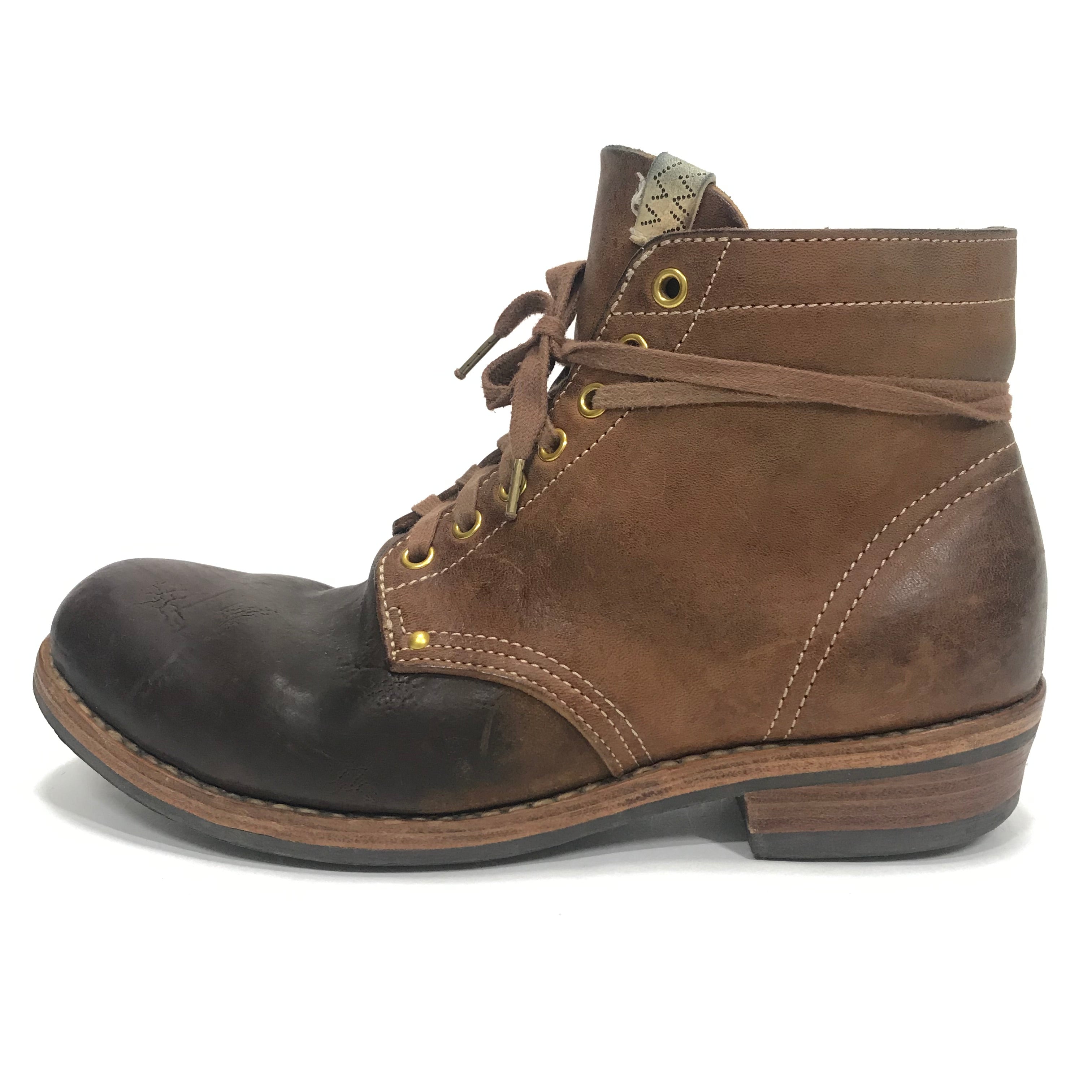 10] Visvim 18AW Brigadier Boots Mid Folk Leather Brown